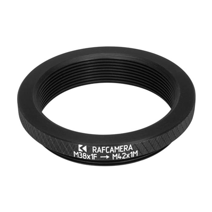 M38x1 female to M42x1 male thread adapter