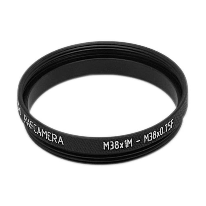 M38x1 male to M38x0.75 female thread adapter