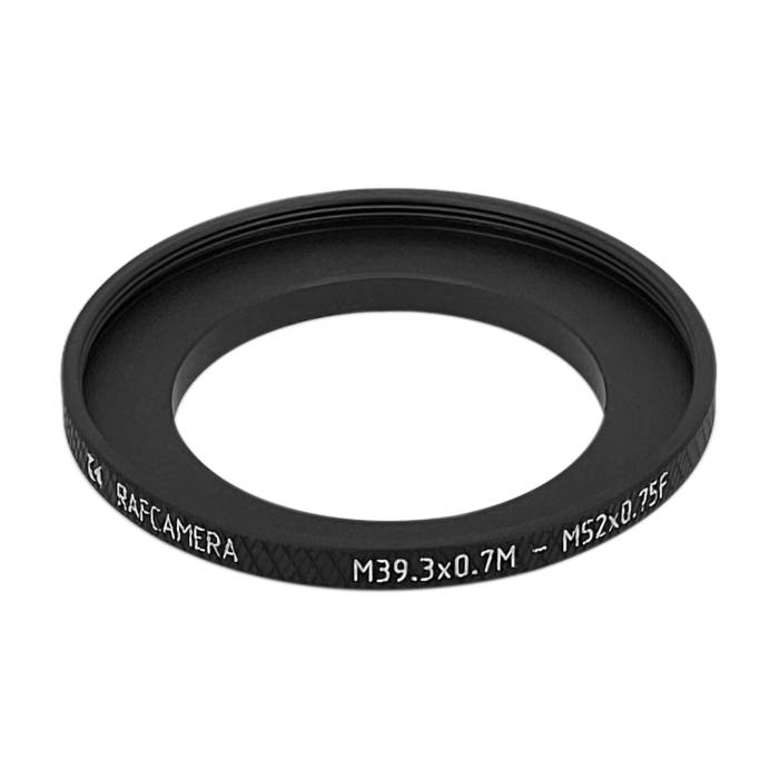 M39.3x0.7 male to M52x0.75 female thread adapter