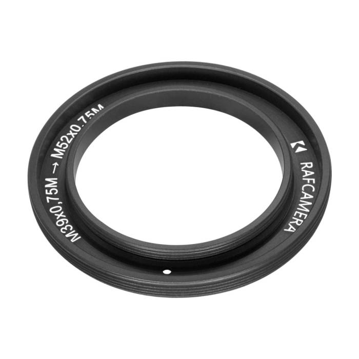 M39x0.75 male to M52x0.75 male thread adapter (rear projecting)