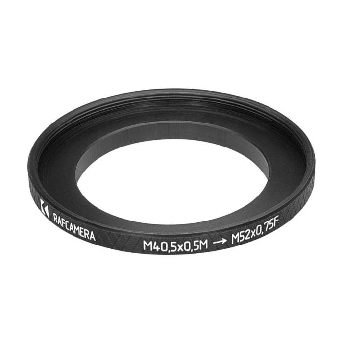 M40.5x0.5 male to M52x0.75 female thread adapter (40.5mm to 52mm step-up ring)