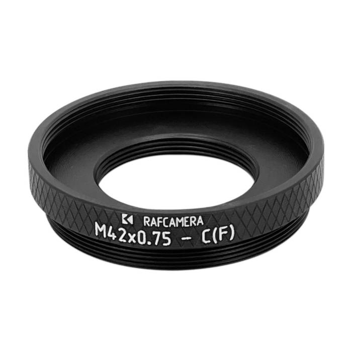M42x0.75 male/female to C-mount female thread adapter