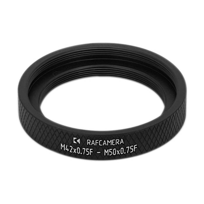 M42x0.75 female to M50x0.75 female adapter for Rodenstock lenses