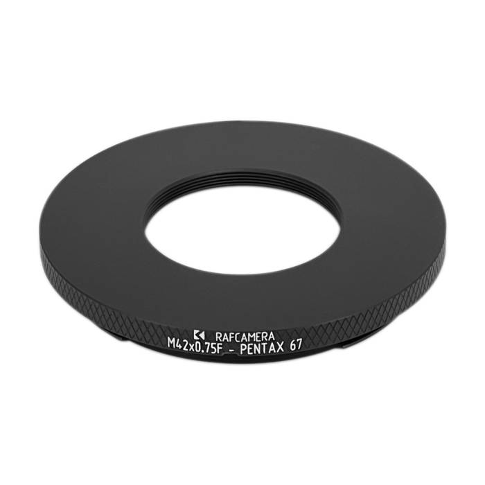 M42x0.75 female thread to Pentax 67 camera mount adapter