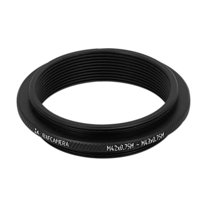 M42x0.75 (T2) male to M43x0.75 male thread adapter