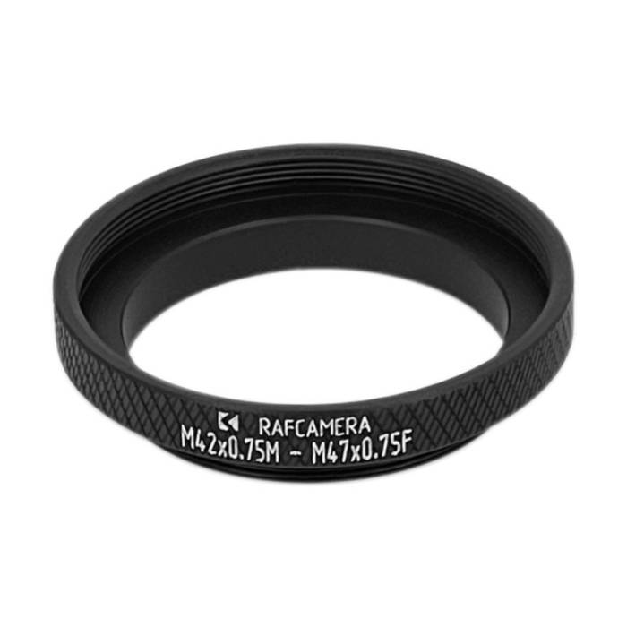 M47x0.75 female to M42x0.75 male thread adapter for drawtube of Takahashi FOA60