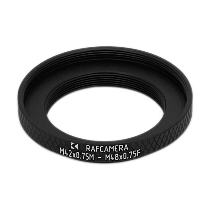 M42x0.75 male to M48x0.75 female thread adapter