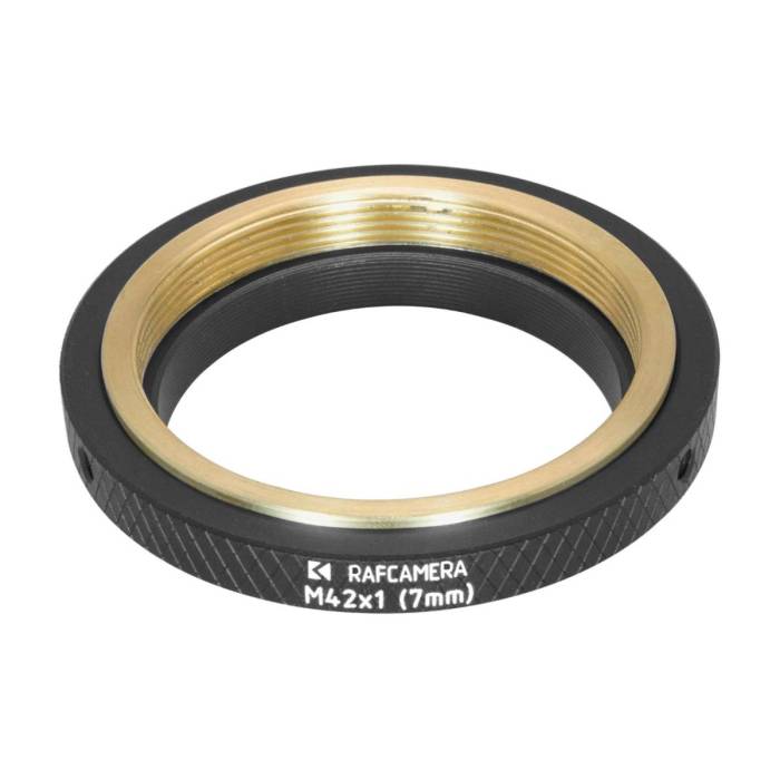 M42x1 macro ring with adjustable bronze insert