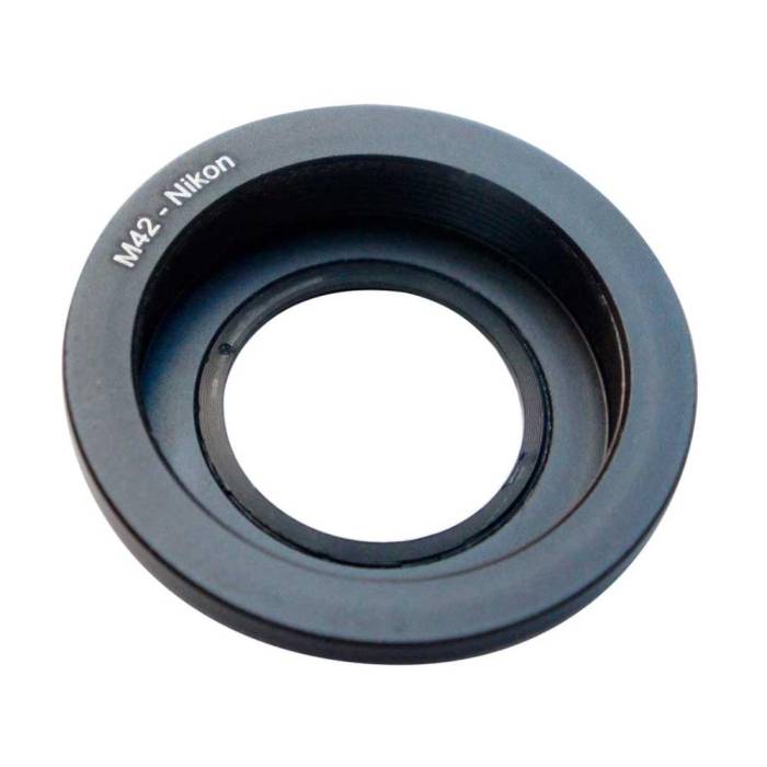 M42x1 lens to Nikon F camera mount adapter, with glass