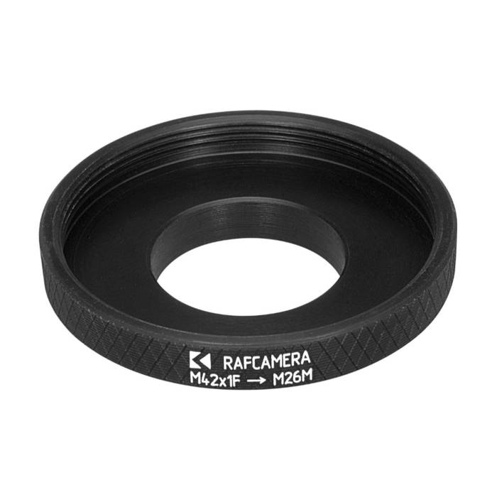 M42x1 female to M26x0.75 (M26x36tpi) male thread adapter