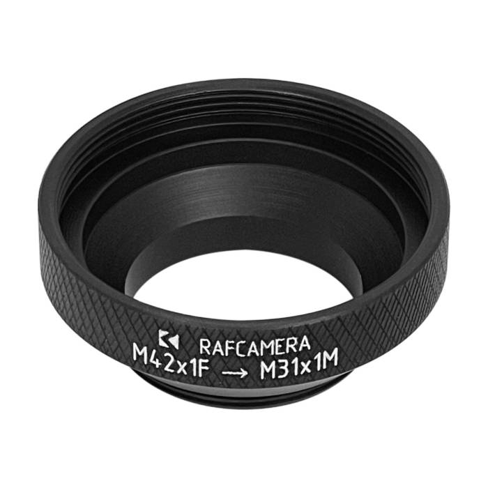 M42x1 female to M31x1 male thread adapter for RoBoT Royal, Recorder camera