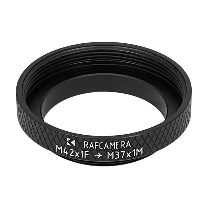 M42x1 female to M37x1 male thread adapter