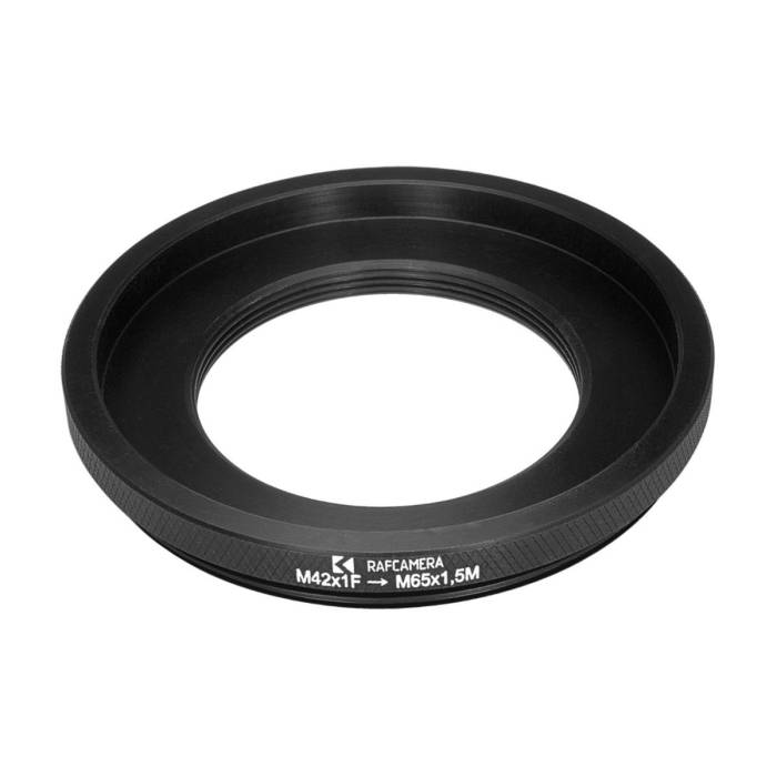 M42x1 female to M65x1.5 male thread adapter for Leica Z16A microscope