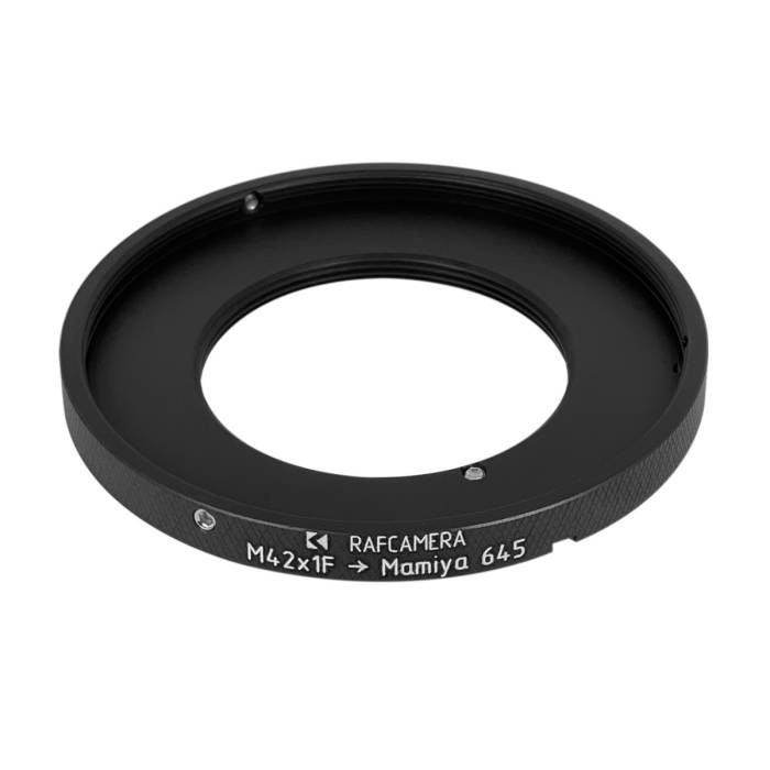 M42x1 lens to Mamiya 645 camera mount adapter with extra M67x0.75 female thread