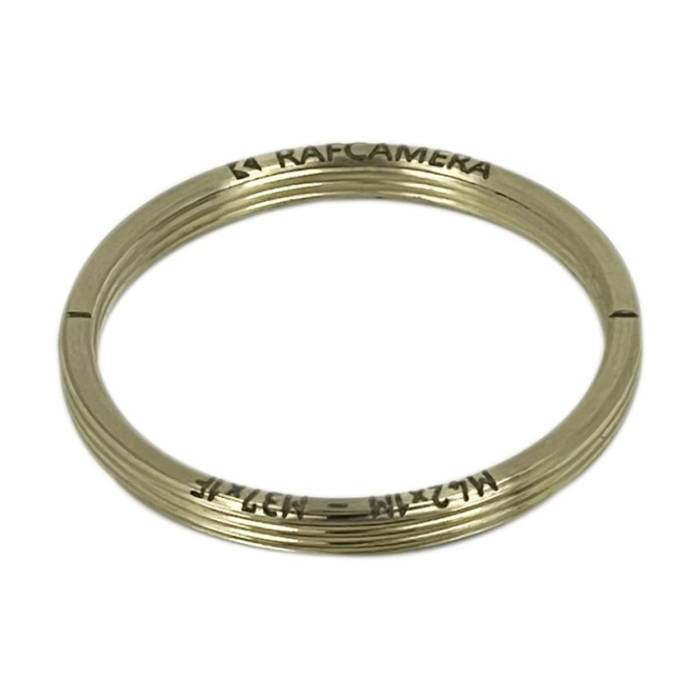 M37x1 female to M42x1 male thread adapter for Asahiflex lens, bronze