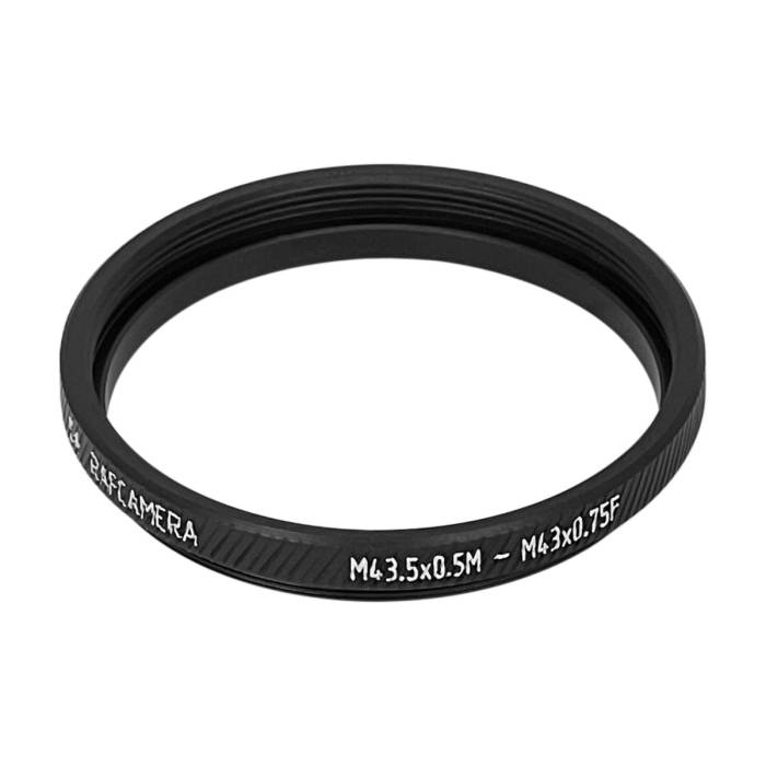 M43.5x0.5 male to M43x0.75 female thread adapter