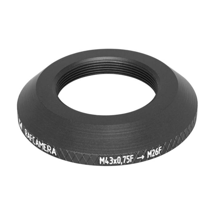 M43x0.75 female to M26x0.7 (36tpi) female thread adapter