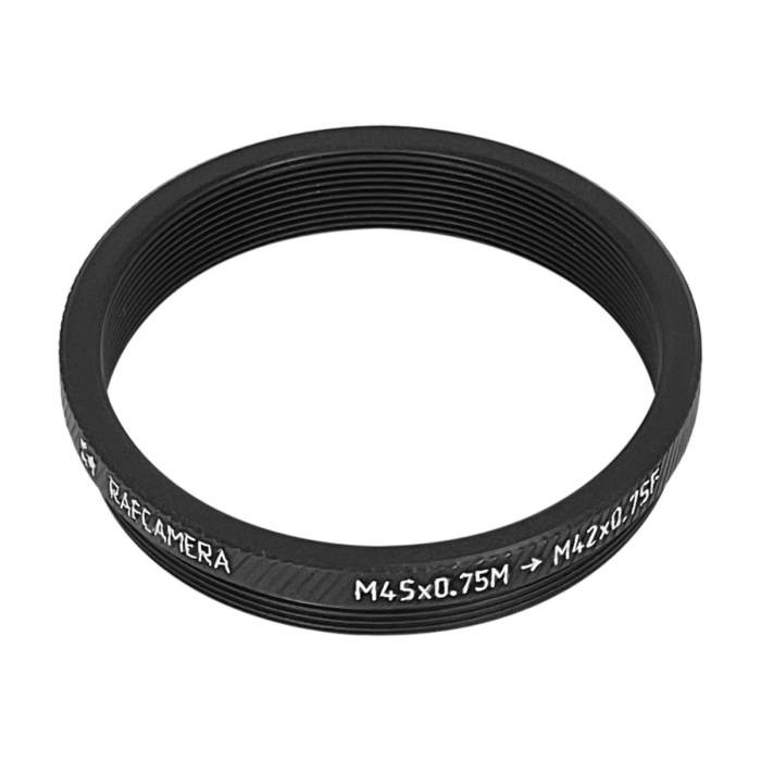 M45x0.75 male to M42x0.75 (T2) female thread adapter