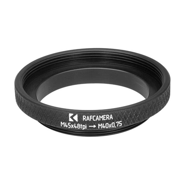 M45x48tpi female to M40x0.75 male thread adapter for shutters