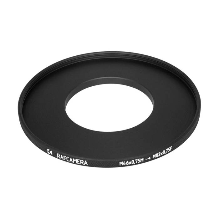 M46x0.75 male to M82x0.75 female thread adapter (46mm to 82mm step-up ring)