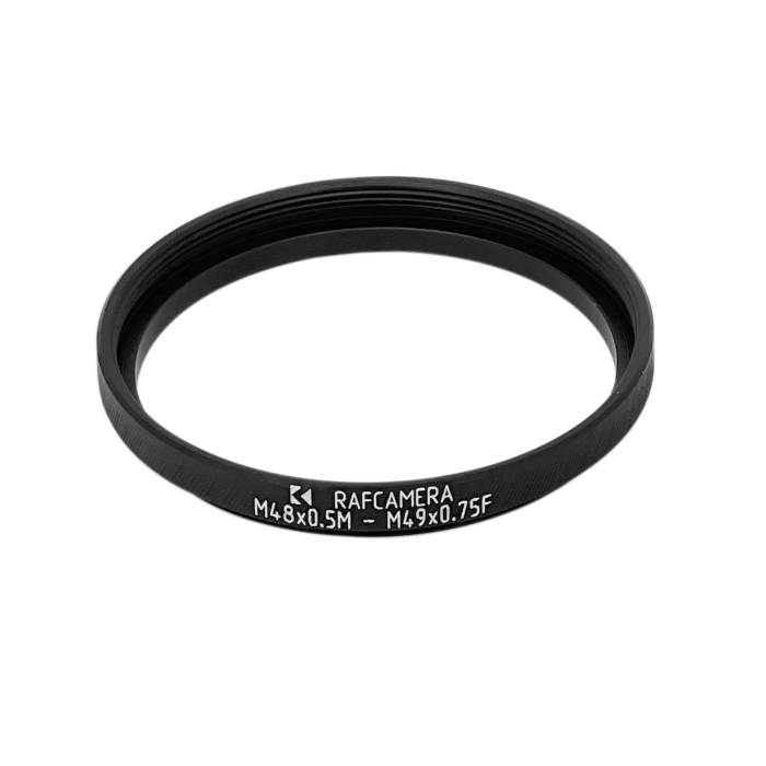 M48x0.5 male to M49x0.75 female thread adapter