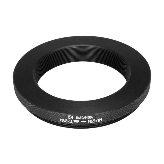 M48x0.75 female to M65x1 male thread adapter