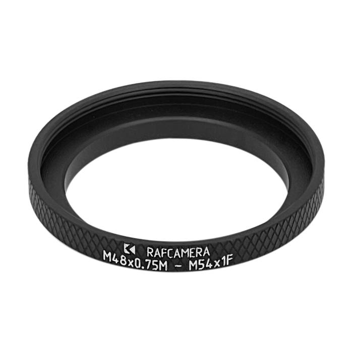 M48x0.75 male to M54x1 female thread adapter