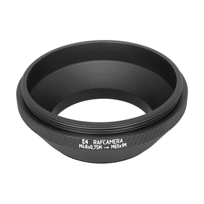 M48x0.75 male to M65x1 male thread adapter, cone