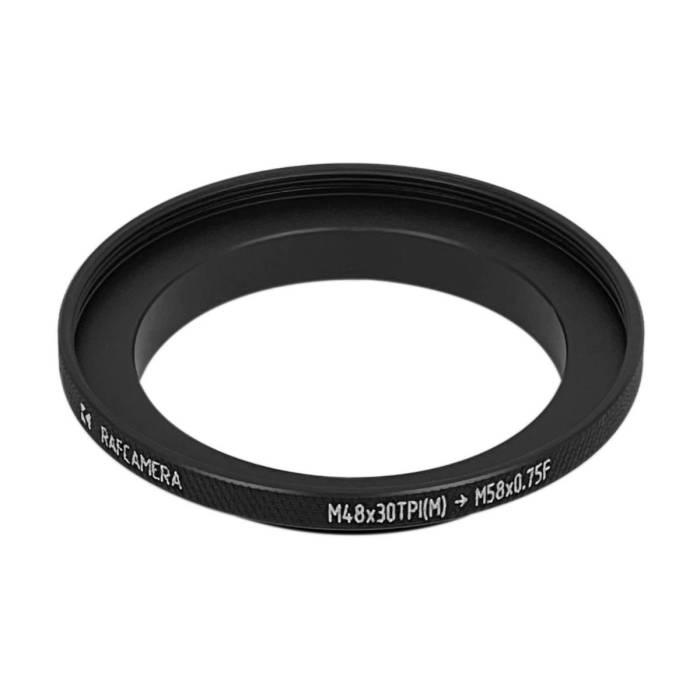M48x30tpi male to M58x0.75 female thread adapter for Cooke Kinetal lenses