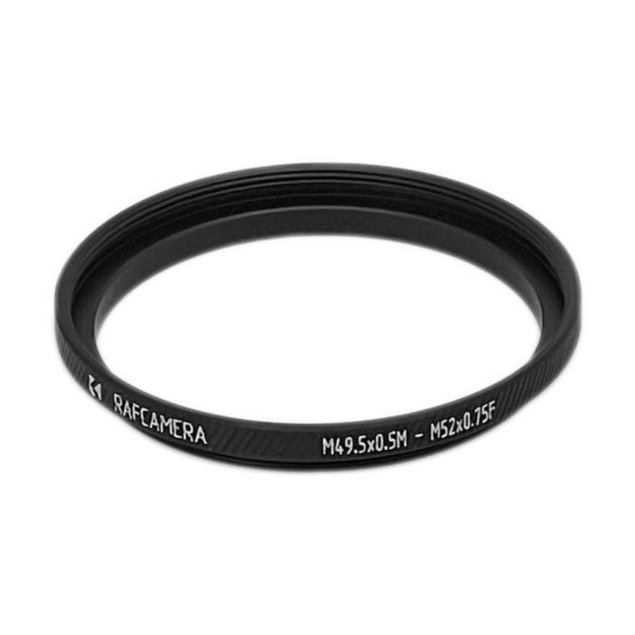 M49.5x0.5 male to M52x0.75 female thread adapter