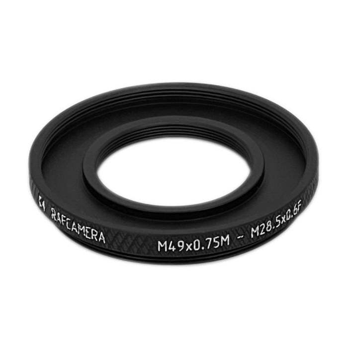M49x0.75 male to M28.5x0.6 female thread adapter