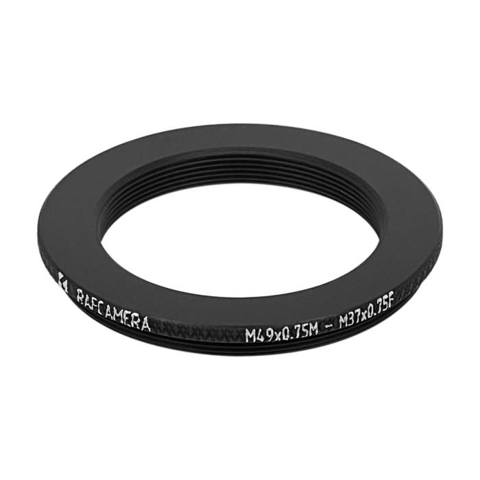 M49x0.75 male to M37x0.75 female thread adapter