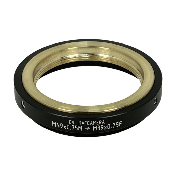 M49x0.75 male to M39x0.75 female step-down ring (adapter for Bolex 16/32/1.5x)
