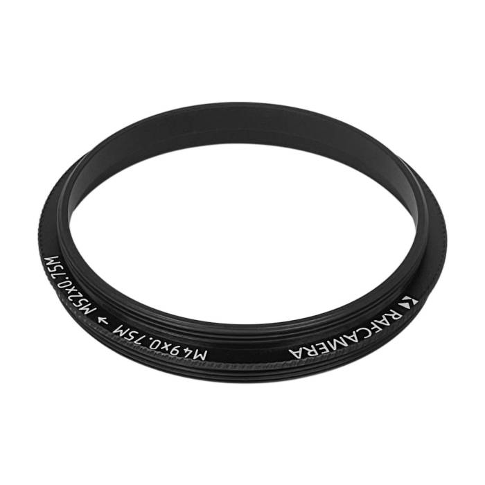 M49x0.75 male to M52x0.75 male thread adapter