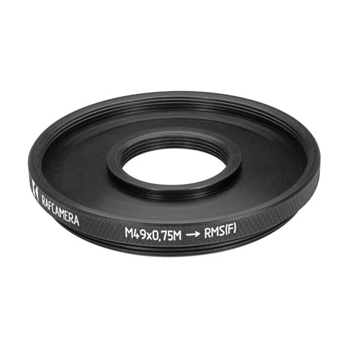 M49x0.75 male to RMS female thread adapter (49mm to RMS step-down ring)