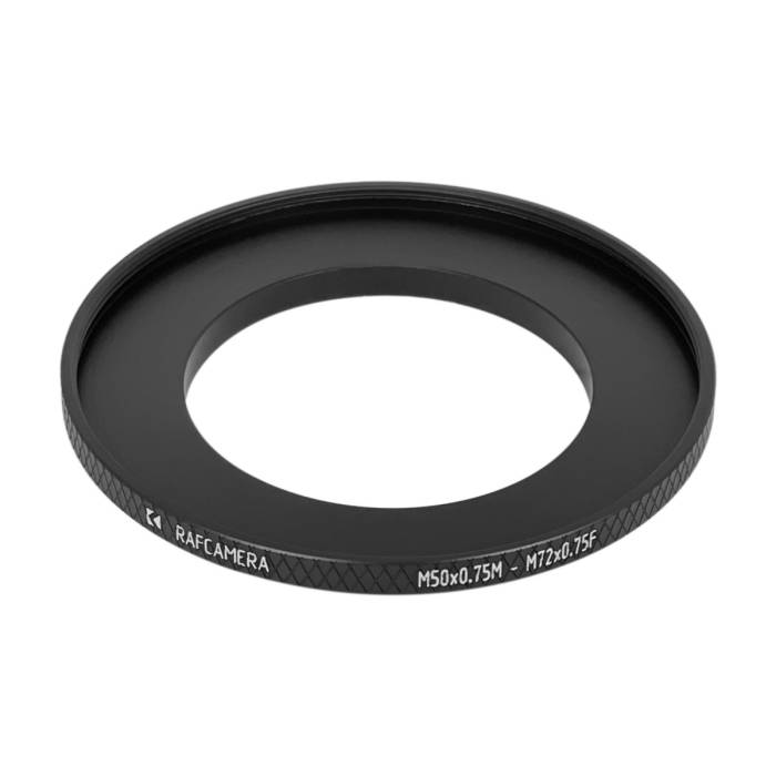 M50x0.75 male to M72x0.75 female thread adapter