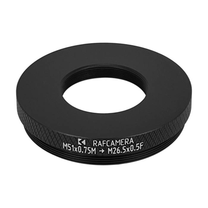 M51x0.75 male to M26.5x0.5 female thread adapter