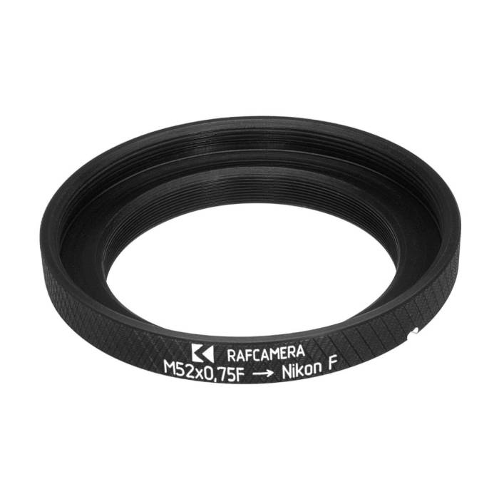 M52x0.75 female thread to Nikon F camera mount adapter