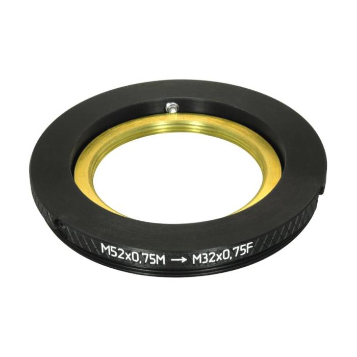 M52x0.75 male to M32x0.75 female thread adapter, adjustable