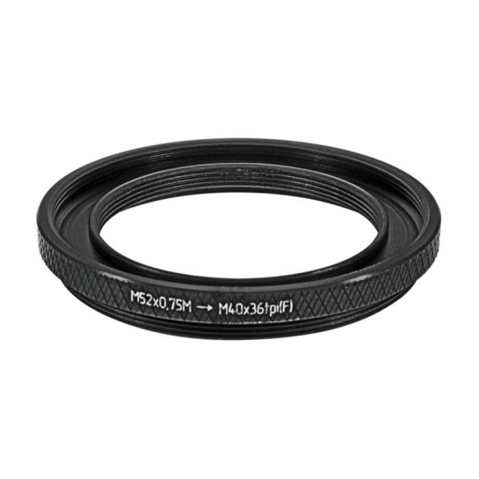 M40x36tpi female to M52x0.75 male thread adapter (52mm to 40mm step-down ring)