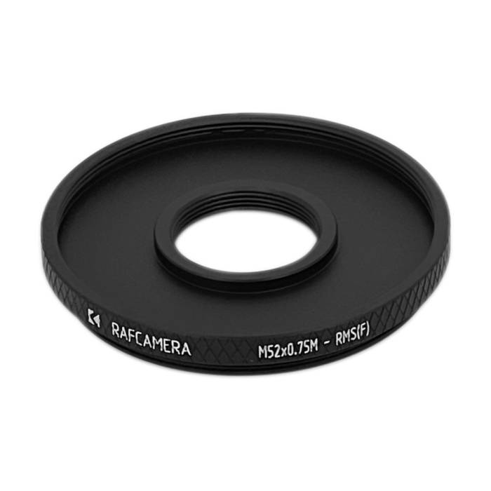 M52x0.75 male to RMS female thread adapter (52mm to RMS step-down ring)