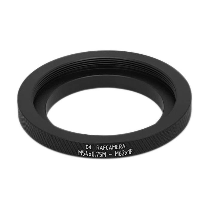 M54x0.75 male to M62x1 female thread adapter