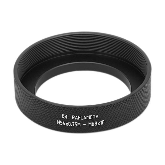 M54x0.75 male to M68x1 female thread adapter