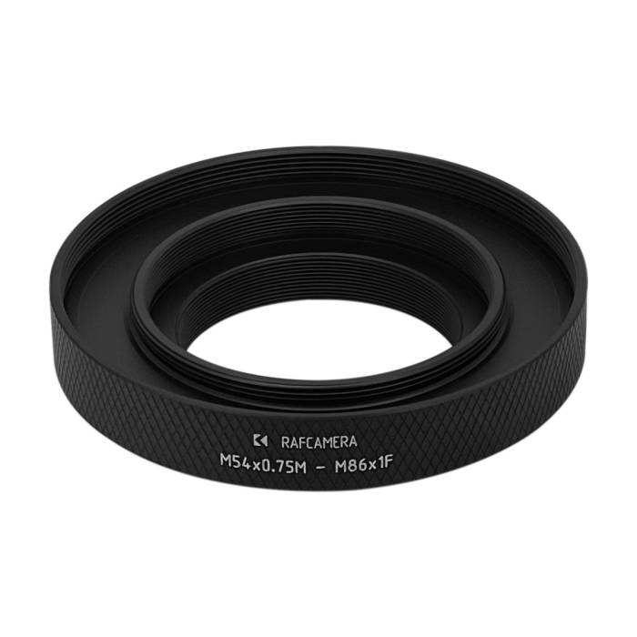 M54x0.75 male to M86x1 female thread adapter