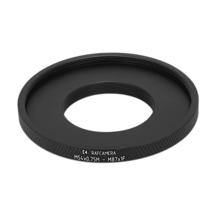 M54x0.75 male to M87x1 female thread adapter