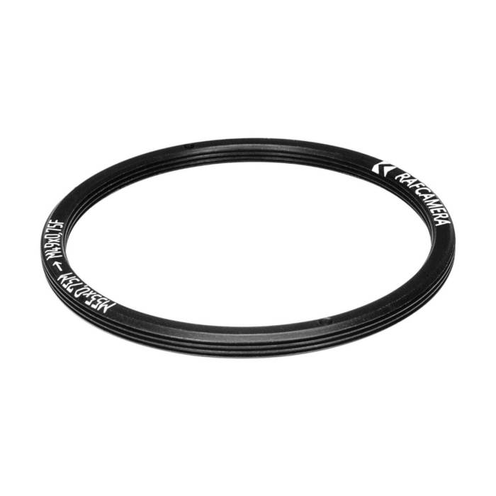 M55x0.75 male to M49x0.75 female thread adapter (step-down ring), flangeless