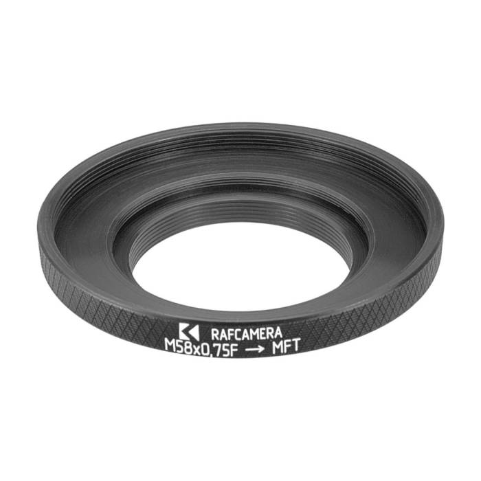 M58x0.075 female thread to MFT (Micro 4/3) camera mount adapter