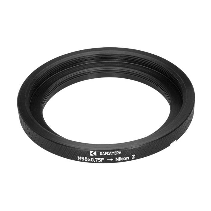 M58x0.75 female thread to Nikon-Z camera mount adapter for helicoids