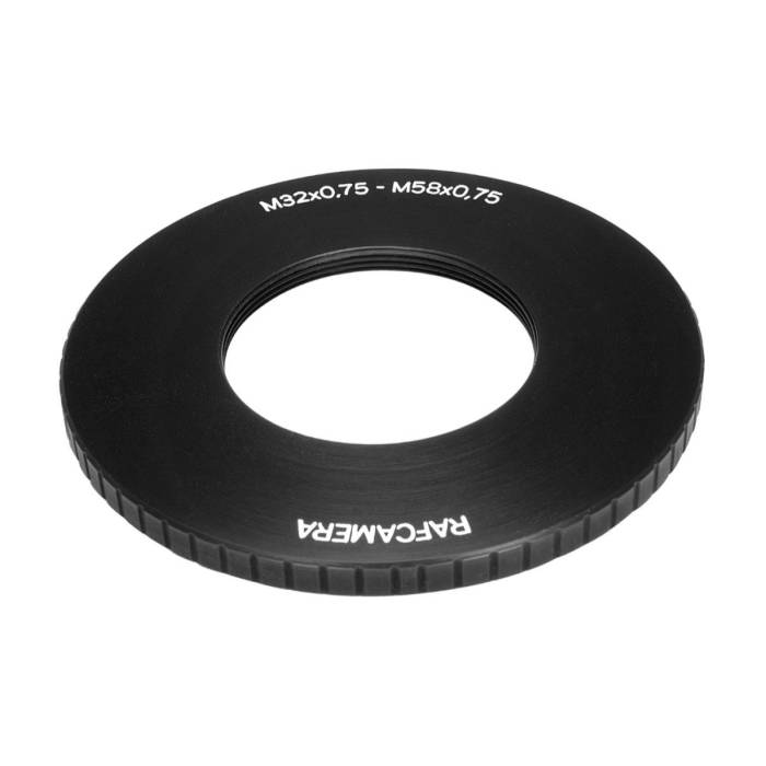 M58x0.75 male to M32x0.75 female thread adapter (58mm to 32mm step-down ring)