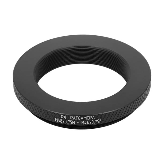 M58x0.75 male to M44x0.75 female thread adapter for LOMO 75mm optical blocks